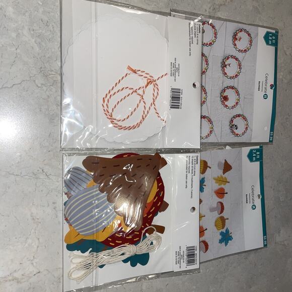 Celebrate It 4 Thanksgiving Paper Banners NIP 2 @6/8 Ft Thanksgiving Fall Decor - Picture 3 of 6